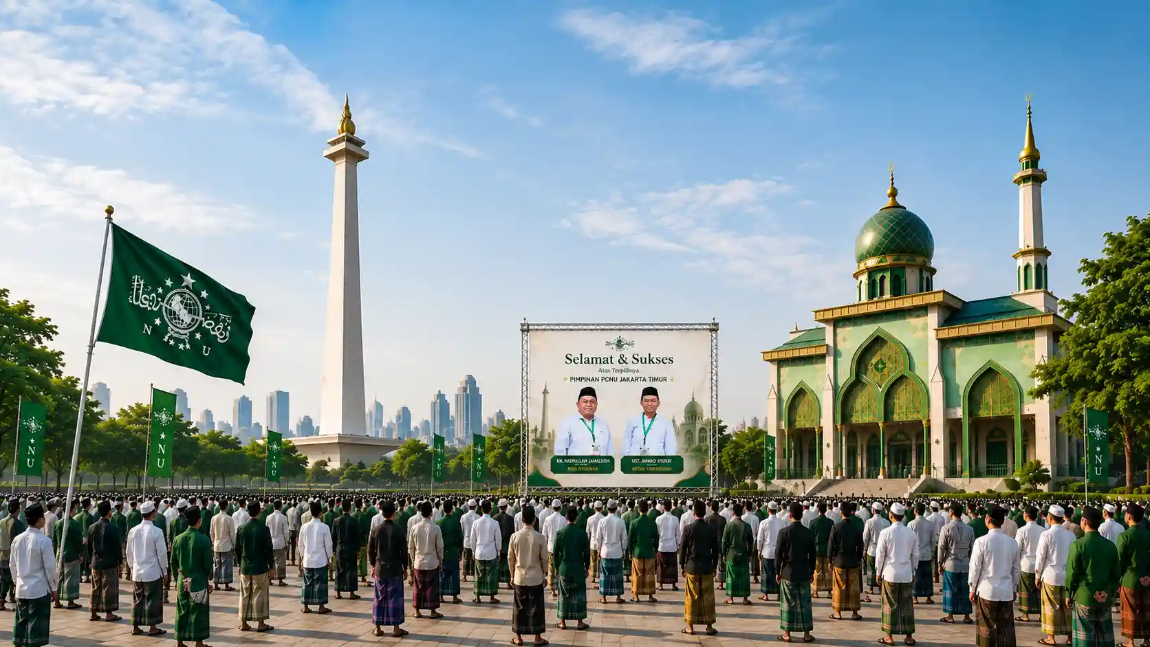 Kebersamaan pengurus dan warga PCNU Pengurus Cabang Kabupaten Nganjuk